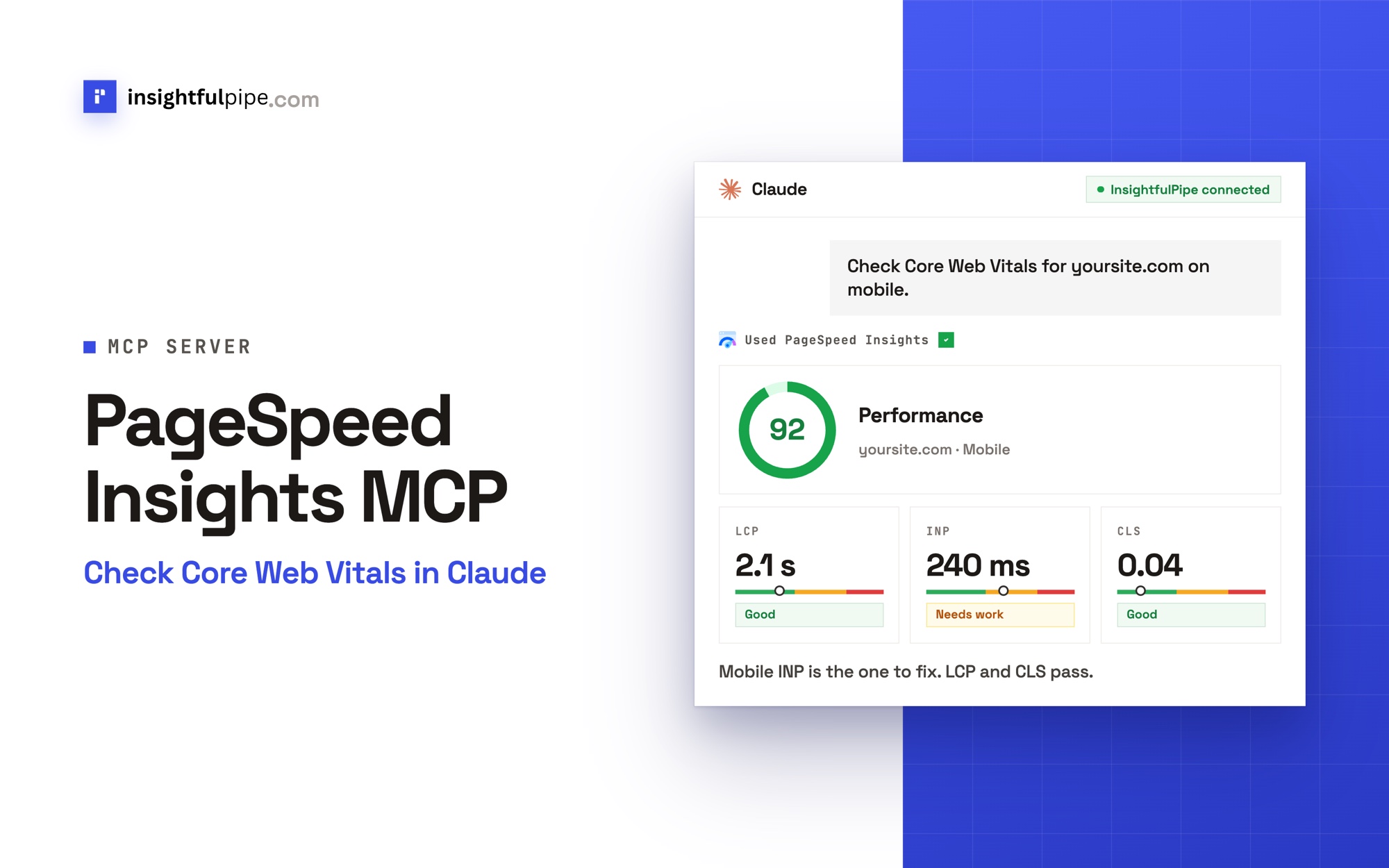PageSpeed Insights MCP: Check Core Web Vitals in Claude